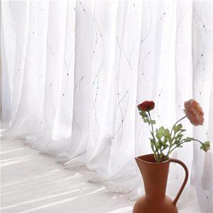 White Sheer Curtains 2 Panels Set, Grommet Sheer Curtains for Bedroom, Curtains